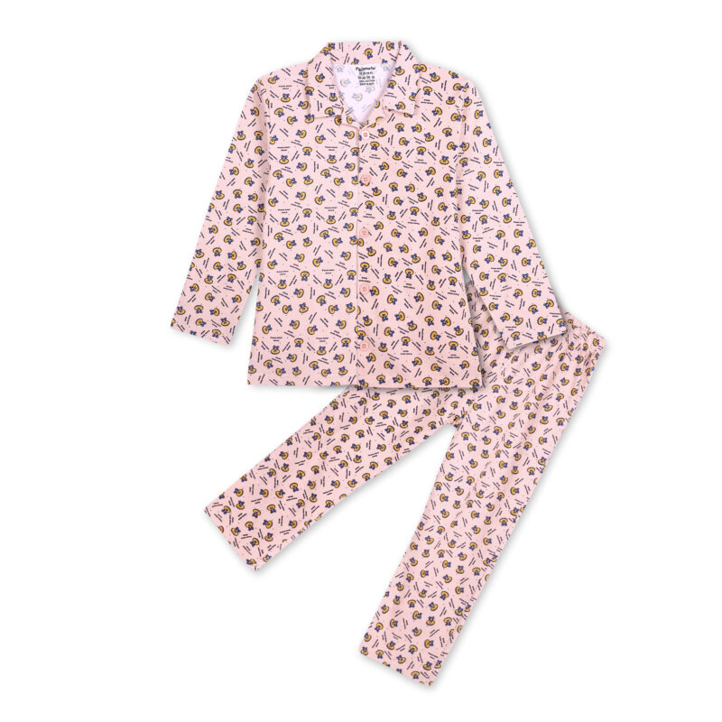 Donut Print Night Suit For Unisex | Peach